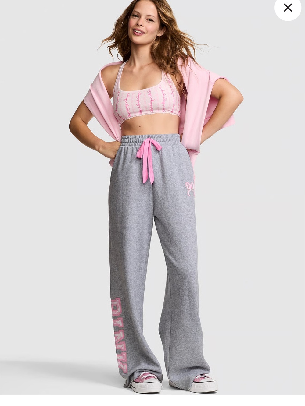PINK x LoveShackFancy Wide-Leg Sweatpants - Picture 5 of 6